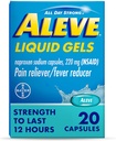 Aleve Reliever dor & Febre Redutor Géis líquidos, Naproxeno sódio, alívio da dor, 20 contagem