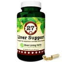 Silver Lining Herbs 27 Herbal Fígado Suporte Canino - Suporta cão com função normal e saúde do fígado - Suplemento de ervas naturais para ajudar a proteger o fígado de estresse e toxinas - 90 Cápsulas