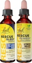 RESCUE Stress Relief & Sleep Support Bundle, Fórmulas não alcoólicas, Bach Remedy Dropper 20mL 2-Pack Sleep Dropper 20mL, Essências de flores homeopáticas