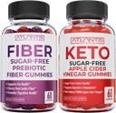 Nutrição Atlântida Pastilhas de Fibra Prebiótica Livre de Açúcar para Adultos 2-Pack (120 chicletes) + Açúcar grátis Keto Apple Cider Vinagre 60 chicletes