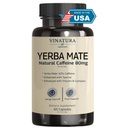 Yerba Mate 1400mg - Cafeína Natural Mágica & Suplementos de Energia * EUA Made & Tested* Alta potência reforçada com Taurina e Complexo de Vitamina B - 60 Cápsulas