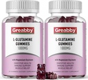 L Glutamina 1000mg Gummies - Apoio muscular & Imune, Suplemento de Ácido Amino com Glicinato de Magnésio, Vegan & Non-GMO, Sem glúten (120 contagem)