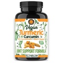 Curcumina de Açafrão Vegan com Extrato de Pimenta Negra (60 Cápsulas Veggie-2 Mês de Fornecimento), 95% de Curcuminóides - Todos naturais poderoso antioxidante para apoio conjunto e alívio (1-Bottle)