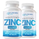 Puregen Labs Zinc Sulfate 220 mg Suplemento dietético Comprimidos - 100 Contagem (Pacote de 2)