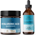 HERBAMAMA Hyaluronic Acid and Lemon Balm Kit - Pacote de 250 mg Hyaluronic Acid Gummies & Lemon Balm Leaf Extract 4 fl oz - Vegan, Não-GMO, Alcohol-Free - 2 Pack