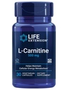 Extensão de vida L-Carnitina – 500 mg, Suplemento de energia, Suplemento de memória – Aminoácido de forma gratuita, Suporte de óxido nítrico, Pressão sanguínea saudável – Gluten-Free, Não-GMO, Vegetarian – 30 Cápsulas
