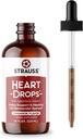 Strauss Naturals Heart Drops – Mistletoe natural & extrato de alho envelhecido Suplemento de saúde do coração – Ajuda a manter o sistema cardiovascular saudável – Vegan & Non-GMO – canela saboreado – 225 ml garrafa