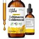 Wild & Organic Echinacea Goldenseal Liquid Drops - Imune Supplement w / Extrato de raiz de Echinacea Goldenseal - Vegan, Açúcar & Tintura sem álcool - 2 fl oz