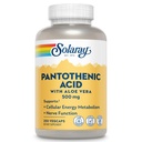 Ácido Pantotênico Solaray 500mg - Suplemento de Ácido Pantotênico (Vitamina B5) - Vitamina Complexo B Essencial - Sistema Nervoso e Suporte de Energia Celular - Vegan, Glúten Livre, 60-Dia Guaratee, 250 Servings
