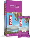 Barras de Clif - Barras de Energia - Chocolate Chip Amendoim Crunch - Feito com aveia orgânica - Alimentos à base de plantas - Vegetariano - Kosher (2,4 barras de proteína de onça, 12 contagem)