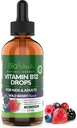 Bio Naturals Vitamina B12 Drops Líquidos para Adultos e Crianças - 100% Metilcobalamina Sublingual Natural - Maior Absorção - Energia e Impulsionador de Cérebro Ajuda com Fadiga e Fraqueza - Berry Selvagem - 2 fl oz