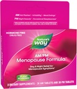 Nature's Way AM/PM menopausause Supplements for Women, Hot Flash Relief*, Night Sweats*, Restful Sleep*, Mood Swings*, Fórmulas sem hormônios com Black Cohosh, Theanina, Valerian, 60 Tablets