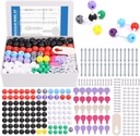 Swpeet 307 Pcs Molecular Model Kit para Química Orgânica e Inorgânica - Química Molecular Model Student and Teacher Set - 126 Átomos & 30 Orbitais & 150 Links & 1 Ferramenta de Remoção de Link Curto
