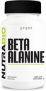 NutraBio Beta-Alanine Supplement, 800mg - Suplemento pré-trabalho sem glúten para ácido láctico tampão, fadiga muscular e dor, 120 cápsulas