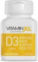 OmegaXL VitaminaXL D3 de alta potência Vitamina D 5000 UI 125mcg Suplemento de suporte imunológico - Promove função muscular saudável & ossos fortes - Não-GMO, sem glúten - 30 Softgels