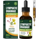Cleavers Drenagem Linfática Gotas Melhorar Lymph Sistema Detox Cleanse, Echinacea, Cardo de Leite, Garra de Gatos, Açafrão, Dandelion, Burdock Immune Support Suplementar.