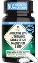 Suplemento natural de ajuda ao sono para adultos sem melatonina - Não-Habit formando sono de ervas - GABA, L-Theanina, Cogumelo Reishi, Apigenin, Glicenato de magnésio, 5-HTP - 90 Cápsulas Vegan