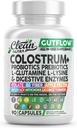 Nutracêuticos Limpos Cápsulas Suplemento Colostrum Probióticos Pílulas Prebióticos, L-Glutamina, Enzimas Digestivas, Folato, Fibra, ACV, Açafrão, Apple Pectina e Pílulas Acuméricas