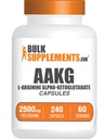 BulkSuplements.com Cápsulas AAKG - Suplemento L-Arginina, Suplemento Nitrico de Óxido - Glúten, 4 Cápsulas por Serviço, 240 Contagem (Pacote de 1)