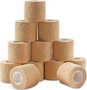 Ever Ready First Aid Self Adherent Coesive Wrap Bandages, 2” x 5 Yards for First Aid, Sprains, Inchaço, Esportes, Animais de estimação, Tan Color – 12 Contagem