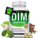 Dim Supplement 910 mg Plus BioPerine Complex - Diindolilmetano para apoiar o equilíbrio hormonal e o metabolismo de estrogênio, ajuda com Menopausa Acne PCOS melhor musculação da pele, para homens mulheres, 60 cápsulas