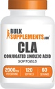 BulkSuplements.com CLA Softgels - Ácido Linoleico Conjugado, Suplementos CLA - Gluten Free, 2 Softgels por serviço (2000mg), 120 contagem (Pacote de 1)