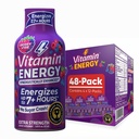 Vitamina Energia Mood+ Energia de força extra Shot Tropical Berry 48 Pack, 260mg Cafeína natural, B-Vitaminas, Rhodiola, Camomila, Mood & Suporte Energético, Zero açúcar, Sem glúten, Vegan, 1,93 fl oz