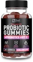 Gummies probióticas para adultos e crianças (60 contagem de 5 bilhões de UFC) w/Organic Berry Antioxidantes & Vitamina C para suporte imunológico e digestão gummy- Prebióticos e Probióticos para mulheres Gummies