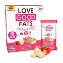 Love Good Fats Chewy Nutty White Chocolatey Strawberry Keto Bares - Low Carb Protein Snacks - 12 pacotes (1.59 onças / 45g cada bar)