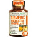 Quercetin com Bromelain Turmeric Curcumin Supplement – Alergia Alívio, Apoio Conjunto e Imune – Suplemento Orgânico Turmeric com Pimenta Preta (Bioperine) – 60 Cápsulas Quercetin 500mg