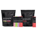 Pesquisa Desportiva Hydrate Electrolytes Combo Pack - Livre de açúcar e naturalmente sabor com vitaminas, minerais e água de coco - Suporta a hidração - 32 pacotes - Cherry Romã Dominant Flavor