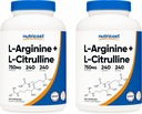 Nutricost L-Arginina L-Citrulina Complexo 750mg, 240 Cápsulas (2 Garrafas) - Não-GMO