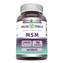 Fórmulas surpreendentes HSH (Metilsulfonilmetano) Suplemento de 1000 Mg por serviço de 200 comprimidos