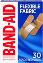 Band-Aid marca flexível tecido adesivo bandagens, proteção estéril confortável e cuidado de feridas para cortes menores e queimaduras, Quilt-Aid tecnologia para almofada feridas dolorosas, tamanhos variados, 30 CT