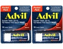 2 Embalagem de Pacote de Bolso Advil Reliever / Redutor de Febre Ibuprofeno 200mg - 10 Comprimidos Revestidos Por Embalagem (20 Comprimidos Total)