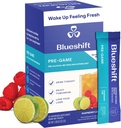 Blueshift Pré-Jogo - Suplemento de NAC pré-bebida, Eletrolíticos em pó Packets, Pacotes de hidratação, Suporte de fígado com Ginger, Cisteína, Cardo de leite, Sem varas de açúcar em pó (10 Pack)