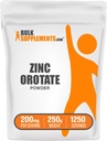 BulkSuplementos.com Pó de orotato de zinco - Zinco Minerals Suplemento, para suporte imunológico - Gluten Free, 200mg por serviço, 250g (8,8 onças) (Pacote de 1)