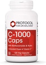 Protocolo para o equilíbrio da vida - C-1000 Caps com bioflavonóides e rutina - poder antioxidante da vitamina C, suporta função saudável do sistema imunológico, fornece proteção celular - 120 cápsulas de Veg