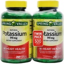 Spring Valley Potássio 99 mg de Gluconato de Potássio 595 mg (contagem 250, embalagem 2)