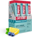 Pacotes de hidratação SlimFast, Eletrolíticos de jejum intermitente, Pacotes de mistura de bebida, Pó de jejum intermitente, Mistura de bebida em pó de energia, Cafeína, Eletrolíticos para Hidratação, Limonada de Berry (12 contagem)
