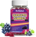 Quercetin Gummies 1200MG, Quercetin Gummies com bromelaína, Zinc Vitamina C, Quercetin Suplemento Gummies para adultos e crianças, 60 Vegan Gummies