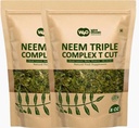 Neem triplo complexo T corte (não pó), bom para fazer chá de folha fresca 8 onças, folhas, casca, flor em proporção(80:10:10) (Pacote de 2)