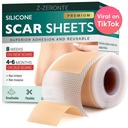 Folhas de Silicone Scar, Fita de Silicone Scar (1,6"x 120" Roll-3M), Folhas de remoção de cicatriz reutilizáveis e eficazes, Folhas de remoção de Silicone Scar para cicatrizes cirúrgicas, Keloid cura, C-secção, Tuck barriga