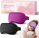 Máscara de olhos frios 2PCS: Máscara de Cooling Eye para Olhos Puffy, Dor de cabeça, Alívio de Enxaquecas - Compressão fria para círculos escuros, Olhos cansados, Após a cirurgia - Gel Reutilizável Pacote de Gelo, Máscara de sono ponderada (Preto, roxo)