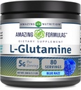Fórmulas surpreendentes L-Glutamina em pó, Amino Acid Supplement, Não-GMO, Gluten Free, Made in USA (Blue Framboesa, 1,1 Lb)