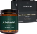 CYMBIOTIKA Probiótico 50 bilhões de UFC e Suplemento Líquido de Carvão Ativado, Suporta Digestão Saudável para Homens e Mulheres, Desintoxicação Estômago & Alívio Digestivo, Ajuda a aliviar o gás e Bloating, Fácil de usar