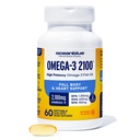 Oceanblue Professional Omega-3 2100-60 Contagem - Alta Potência Tripla Força Suplemento de óleo de peixe arrotado com EPA, DHA & DPA - sabor laranja, 30 Servings