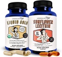 Leite Líquido Legendário Ouro + Lecitina Girassol Aleitamento Suplemento para Aumento de Abastecimento de Leite e para Dutos de Leite entupidos - Suplementos Amamenta para Fluxo de Leite e Impulsionar Produção de Leite