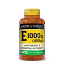 MASON NATURAL Vitamina E 450 mg (1.000 UI) - Antioxidante e Nutriente Essencial, Sistema Imune Saudável, Pele e Olhos, Suplemento Corpo inteiro, 50 Softgels