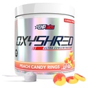 EHP Labs OxyShred pré-treino em pó - pré-treino em pó com L Glutamina e Acetil L Carnitina, Energia Boost Drink - Anéis de doces de pêssego, 60 Servings